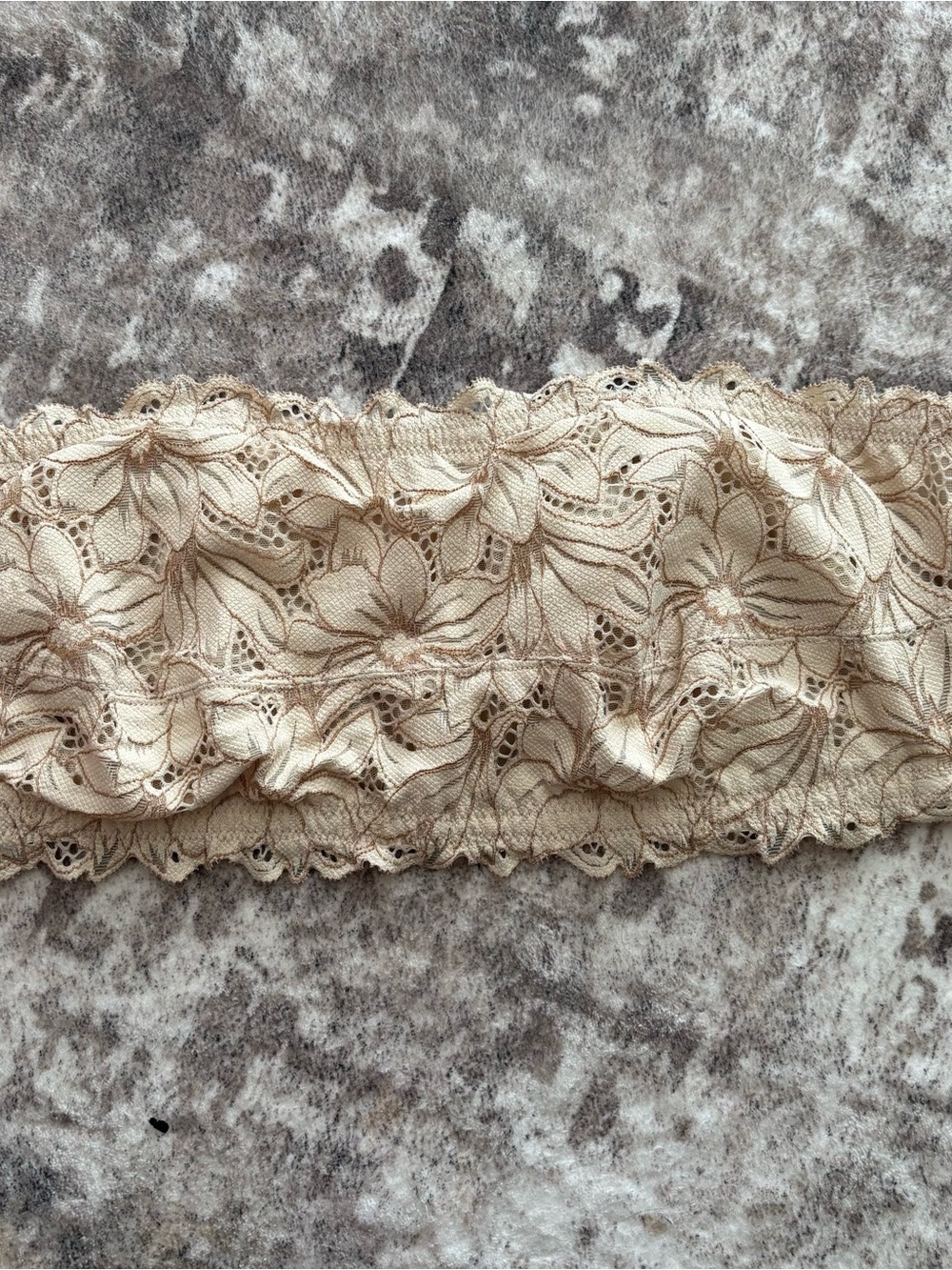 Aerie Cream Floral Lace Bandeau Top